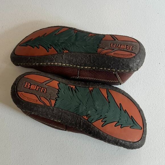 Born Shoes Womens 36.5 6 M Fine Tree Slip On Chelsea Loafer W6810 Brown Leather - Picture 8 of 13